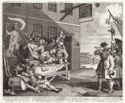 Invasjonen - England - Plate 2 av William (after) Hogarth