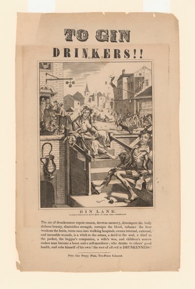 Advarsel til gindrikkere (litho) av William (after) Hogarth