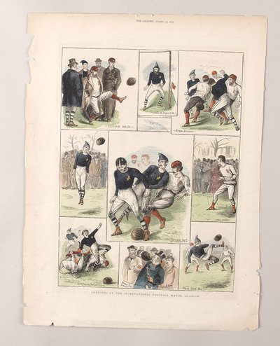 Skisser på den internasjonale fotballkampen, Glasgow av William (after) Ralston