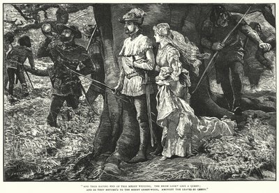 Robin Hood og Allin A Dale (gravering) av William (after) Small