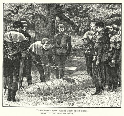 Robin Hoods død og begravelse (gravering) av William (after) Small