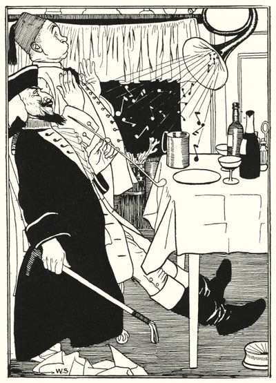 Illustrasjon for eventyrene til Baron Munchausen (gravering) av William (after) Strang
