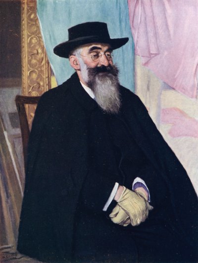 Portrett av Lucien Pissarro (farge litho) av William (after) Strang