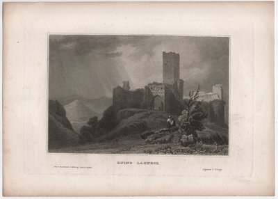Ruin Lahneck av William (after) Tombleson