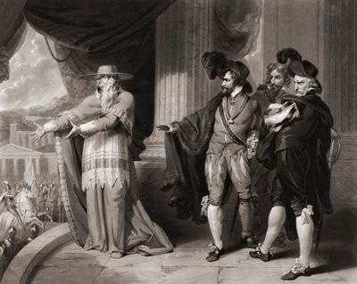 Francisco Jimenez de Cisneros svarer de adelige. (skrive ut) av William (after) Ward