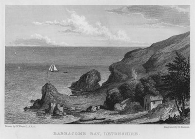 Babbacombe Bay, Devonshire (gravering) av William (after) Westall