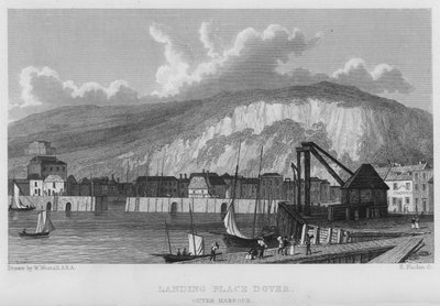 Landingssted, Dover, Ytre havn (gravering) av William (after) Westall