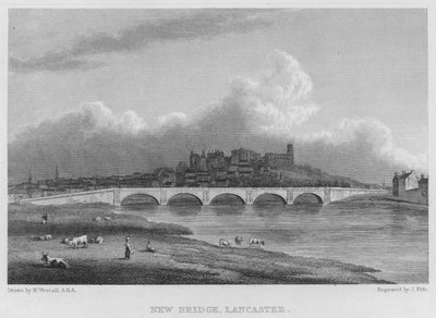 New Bridge, Lancaster (gravering) av William (after) Westall