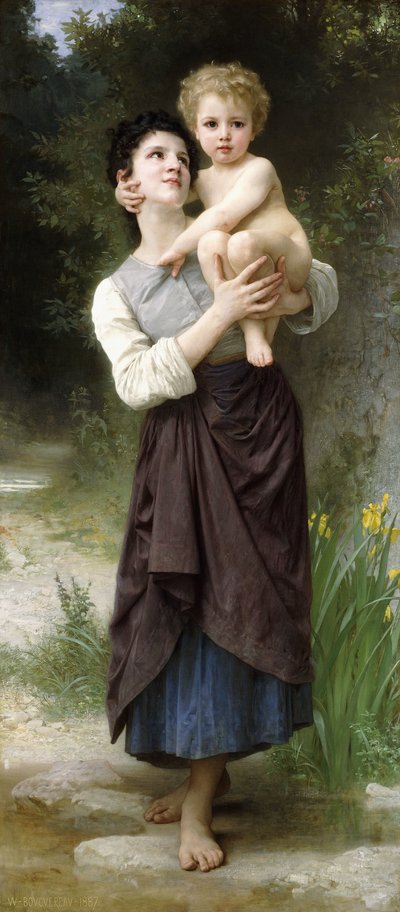 Bror og søster, 1887 av William Adolphe Bouguereau