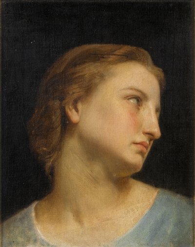 Study of a Womans Head (olje på lerret) av William Adolphe Bouguereau
