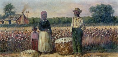 Bomullsplukkere i det amerikanske sør (tavle) (for par se 67736) av William Aiken Walker
