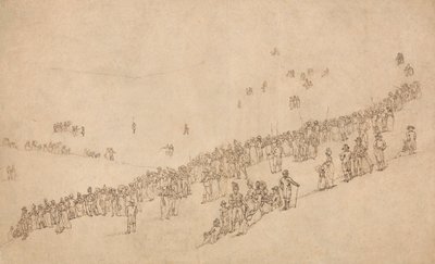 Studer til middag i Mote Park, Maidstone etter Royal Review of the Kentish Volunteers 1. august 1799 av William Alexander