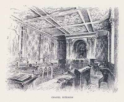 Kapellinteriør (gravering) av William Alexander Ansted