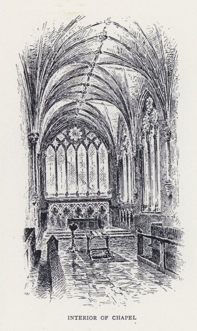 Interiør av kapell (gravering) av William Alexander Ansted