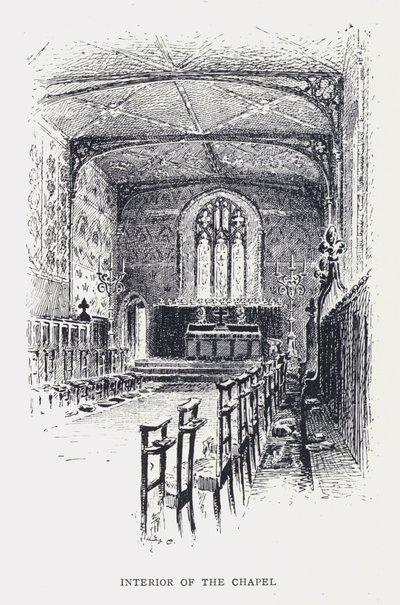 Interiør av kapellet (gravering) av William Alexander Ansted