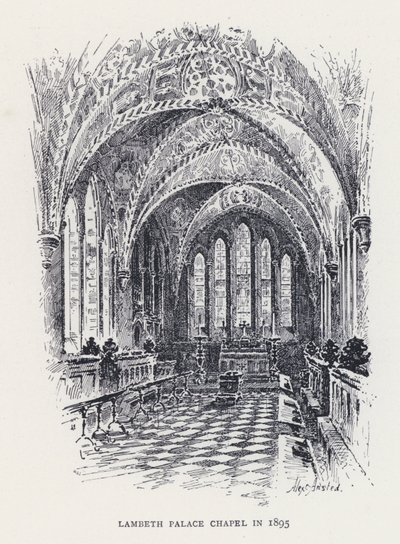Lambeth Palace Chapel i 1895 (gravering) av William Alexander Ansted