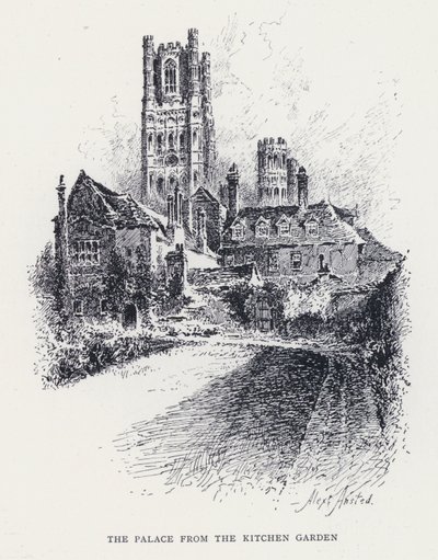 Palasset fra kjøkkenhagen (gravering) av William Alexander Ansted