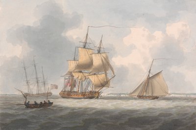 En fregatt som venter på en pilot av William Anderson