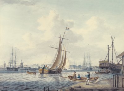 En utsikt over Greenwich og Deptford som viser Royal Naval College og Royal Dockyard, 1789 (wc) av William Anderson