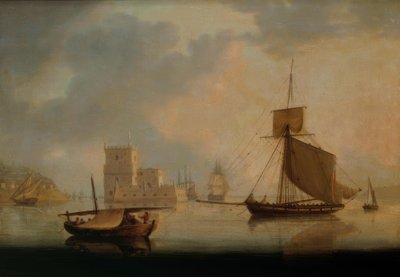 Naval Cutter av Belem Tower ved munningen av Tejo av William Anderson