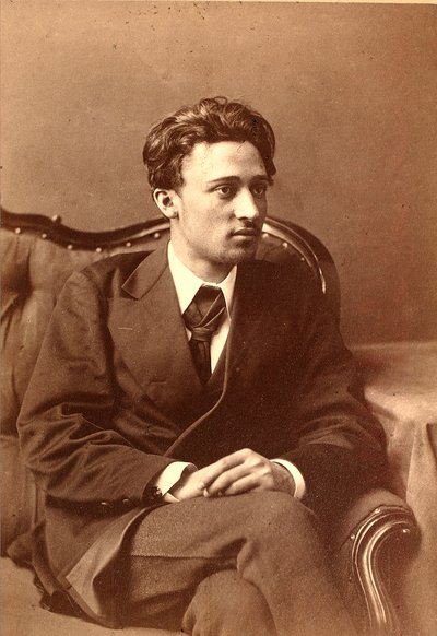 Portrett av forfatteren Vsevolod Mikhailovich Garshin (sepia-bilde) av William Andreevich Carrick
