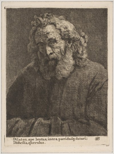 Gammel mann med langt skjegg, 1761. av William Baillie