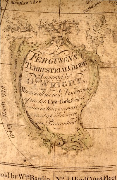 Kartusj i Nord-Stillehavet, ca. 1795 (pappmaché, kobberplate gravert, messing, tre, papir) av William Bardin