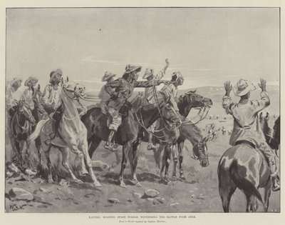 Kaffirs, som holder reservehester, er vitne til slaget fra det fjerne av William Barnes Wollen