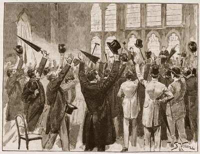 Meeting of Jingoes i Guildhall, London, 1878, illustrasjon fra 