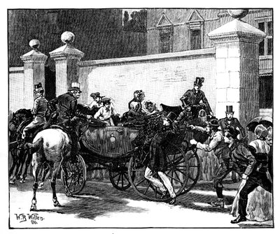 Pates angrep på dronningen, 1850, c1888. av William Barnes Wollen