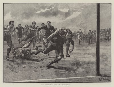Rugby Union Football, godt reddet! Harde linjer! av William Barnes Wollen