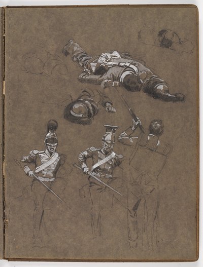 Studier til oljemaleriet, ?Flagget: Albuhera, 16. mai 1811? av William Barnes Wollen