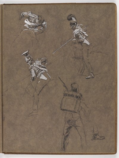 Studier til oljemaleriet, ?Flagget: Albuhera, 16. mai 1811? av William Barnes Wollen