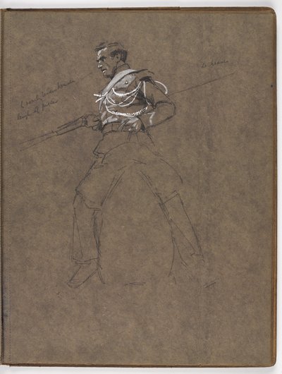 Studie for oljemaleriet av William Barns Wollen, ?Flagget: Albuhera, 16. mai 1811? av William Barnes Wollen
