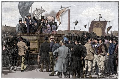 Chartist-demonstrasjonen på Kennington Common, 1848, 1900 av William Barnes Wollen