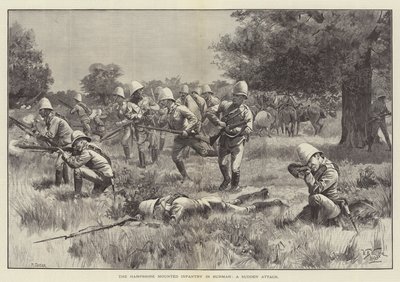 Hampshire Mounted Infantry i Burmah, et plutselig angrep av William Barnes Wollen