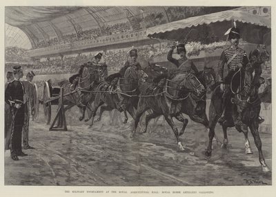 Militærturneringen i Royal Agricultural Hall, Royal Horse Artillery galopperende av William Barnes Wollen