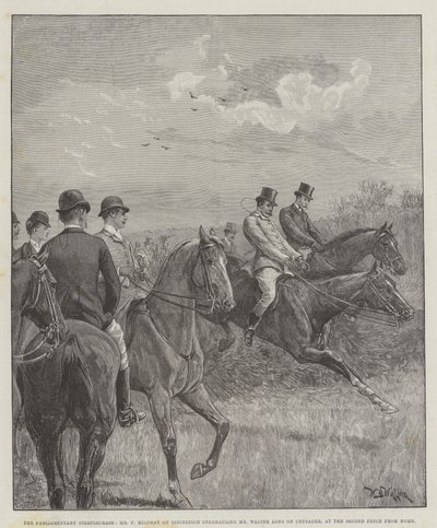Den parlamentariske hindring, Mr F Mildmay på diskresjon som overhaler Walter Long på Crusader, ved det andre gjerdet hjemmefra av William Barnes Wollen