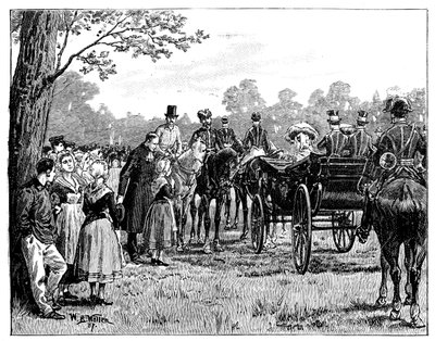 Dronningen på festen i Forest of St Germain, Frankrike, midten av slutten av 1800-tallet, 1887 av William Barnes Wollen