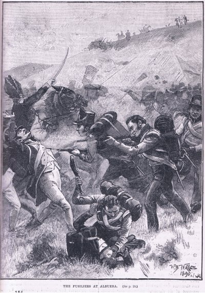 Fusiliers på Albuera av William Barnes Wollen
