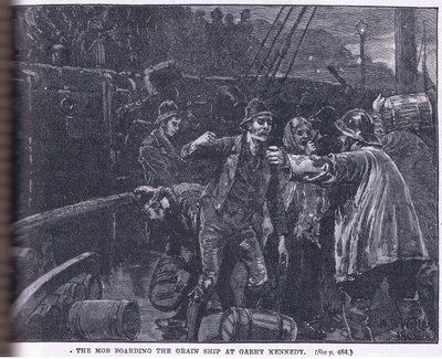 Mobben går ombord på et kornskip ved Garry Kennedy AD 1841 av William Barnes Wollen