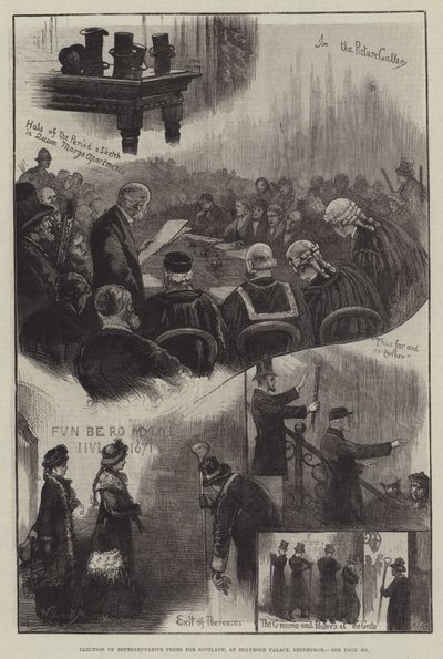 Valg av Representative Peers for Skottland, ved Holyrood Palace, Edinburgh av William Bazett Murray