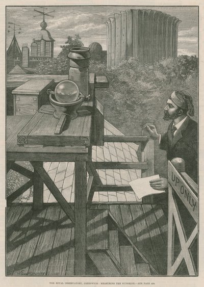 The Royal Observatory, Greenwich; Måling av solskinnet (gravering) av William Bazett Murray