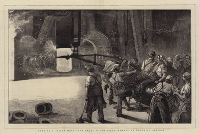 Working a Night Heat, den store 35-tonns damphammeren på Woolwich Arsenal av William Bazett Murray