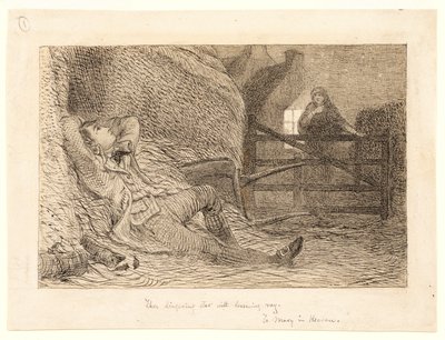 Studie for #39;To Mary in Heaven#39;, ca. 1871 (grafitt, penn og svart blekk, grafitt) av William Bell Scott