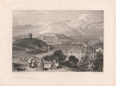 Plymouth fra Mount Batten av William Bernard Cooke