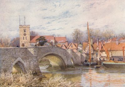 Aylesford Bridge (fargelitografi) av William Biscombe Gardner