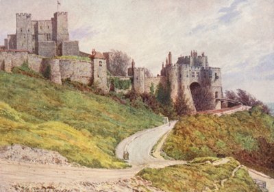 Dover Castle fra Castle Hill (fargelitografi) av William Biscombe Gardner