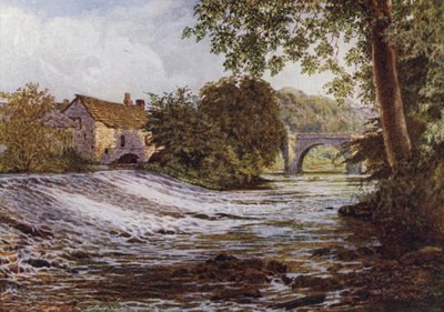 På Derwent, Baslow (farge litho) av William Biscombe Gardner