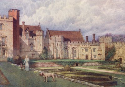 Penshurst Place fra terrassen (fargelitografi) av William Biscombe Gardner